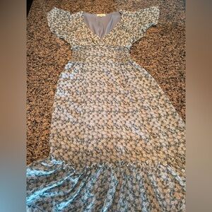 Max Studio Blue Floral Maxi Dress